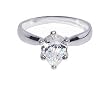 .925 Sterling Silver Solitaire Tear Drop Band Clear Cubic Zirconia Rings 5 to 10