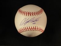 Tejada, Miguel Autographed/Hand Signed Major League Baseball in Blue Ink on the Sweet Spot