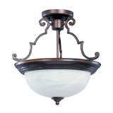 Maxim Lighting 5844MRAC 3 Lt Semi Flush, Acorn Finish - Marble Glass