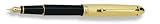 01811 AURORA 811-F GOLD PLATED CAP/BLACK BARREL SMALL FP PEN Fine Nib