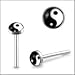 3mm Ying Yang Logo Straight Nose Pin Piercing Jewelry