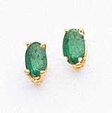 14k 5x3mm Oval Emerald earring XE85E