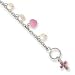 Sterling Silver Pearl CZ Childrens Enameled Bracelet - 6 Inch