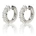 14k White Gold 5 Stone Diamond Hoop Earrings