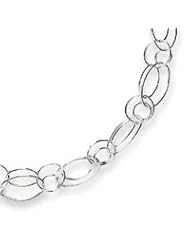 Sterling Silver Fancy Link Necklace - 18 Inch