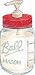 Kitchen & Housewares : Red Speckle Mason Jar Soap Pump