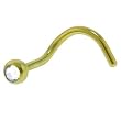 Grade 23 Titanium Yellow Crystalline Gem Nose Ring