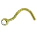 Grade 23 Titanium Yellow Crystalline Gem Nose Ring