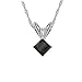 0.50ct Single stone Natural Treated Black Princess Cut Diamond Pendant in 14K White Gold (AAA quality - Deep Black -Color) , it comes with 18inch 14kwhite gold chain.