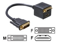 DELOCK Adapter DVI25 Stecker zu DVI25 + HDMI Buchse Preisvergleich