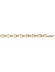 CleverEves 14K Yellow Gold Double Oval Link Bracelet