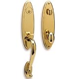 Baldwin 85360.003.ENTR Blakely Emergency Exit Handle Set with Egg Knob, Lifetime Polished Brass