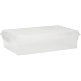 United Solutions TO0015 Thirty Five Quart Clear Plastic Under the Bed Storage Container with Lid - 35QT Plastic Horizontal Organizing Box and Lid in Clear-Organize Your Home
