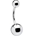 Stainless Steel CURVED Belly Ring Body Jewelry - 3/8"