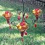 Parasol Chandelier ~ Triple ~ Glass Hummingbird Feeder ~ GLORIA ~ Flame Red