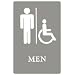 Quartet ADA Approved Men's Restroom Sign, Wheelchair Accessible Symbol with Tactile Graphics, Molded Plastic, 6 x 9 Inches, Gray (01416)