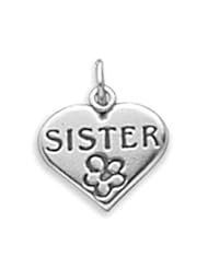 SISTER in Heart Charm