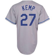 MLB Men's Los Angeles Dodgers Matt Kemp Road Gray Short Sleeve 6 Button Synthetic Replica Baseball Jersey Big & Tall Spring 2010  (Road Gray, XXX-Large)