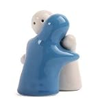 Cruet set Hugging Lovers Salt & Pepper Pots Light Blue & White