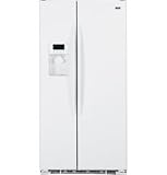 Review GE  / GE Profile PSCF5TGXWW 24.6 cu. ft. Counter-Depth Side-by-Side Refrigerator with 3 Glass Shelves, Clear Gallon Door Storage, ExpressChill Crisper, Tri-Level Lighting and External Ice/Water Dispenser: White