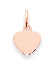 14k Rose Gold Heart Disc Charm