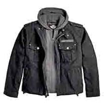 Harley Davidson&reg; Men's Skull 3-in-1 Canvas Jacket. 100% cotton canvas. Removable hooded vest. 98415-08VM