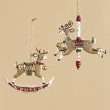 Club Pack of 12 Noel and Carousel Reindeer Christmas Ornaments
