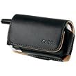 EXECUTIVE NOBLE BLACK LEATHER SIDE CASE POUCH (With Interchangable Belt Clips) for MOTOROLA V551, V557, V555, V265, V276, V323, V325, V540 / LG VX8300, VX8350, VX5400 / NOKIA 6126, 6133, 6263 / SAMSUNG U540, A930, A870 - RETAIL PACKAGING