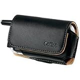 EXECUTIVE NOBLE BLACK LEATHER SIDE CASE POUCH (With Interchangable Belt Clips) for MOTOROLA V551, V557, V555, V265, V276, V323, V325, V540 / LG VX8300, VX8350, VX5400 / NOKIA 6126, 6133, 6263 / SAMSUNG U540, A930, A870 - RETAIL PACKAGING