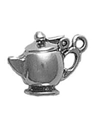 Sterling Silver 3D Moveable Lid Tea Pot Kitchen Charm