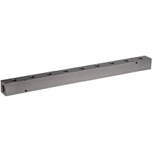 Polyconn PCM10-125-09BW Black Anodizing Aluminum Manifold, 1/4" NPT Female x 1/8" NPT Female, 1-1/2" Centers, 9 Stations