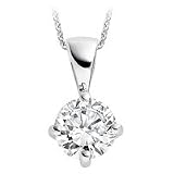 1/2 Carat F/VS1 Round Brilliant Certified Diamond Solitaire Pendant in Platinum