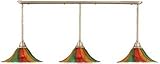 Toltec Pool Table Light Brushed Nickel Pendant 16" Mardi Gras