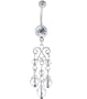 Crystalline Swank Chandelier Dangle Belly Ring