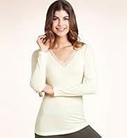 Modal Rich Bow Lace Thermal Top with Silk
