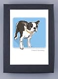 Paper Russells PAGBC492 Grrreen Boxed 6 Note Cards - Boston Terrier STanding