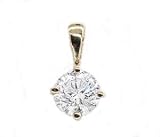 EGL Certified 4.01ct F/VS2 Round Cut Diamond Solitaire Pendant in 18ct Solid Yellow Gold