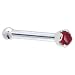 Solid 18KT White Gold (July) 1.5mm Genuine Ruby Nose Bone – 20 Gauge