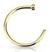 18g Gold Anodized Titanuim Nose Ring Body Piercing Hoop 18 Gauge 1/4