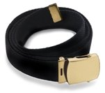 Belts - Cotton Web Belt with Gold Buckle