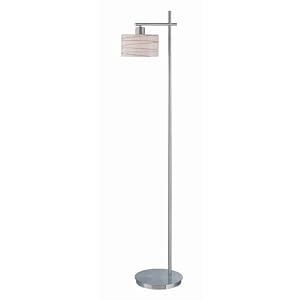 Floor Lamp with Black Line Glass Shade in Chrome Finish