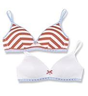 2 Pack Angel Cotton Rich Assorted Non-Wired AA-C Bras