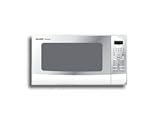 Sharp R420LW 1.4 Cu. Ft. Family-Size Microwave Oven with 1,100 Cooking Watts, 7-Digit LCD and Keep Warm Function: White