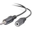 Cables To Go 40408 3.5 mm Male/Female Stereo Audio Extension Cable - Black (12 Feet/3.65 Meters)