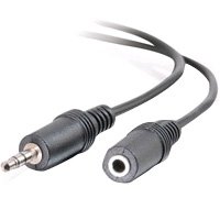 Cables To Go 40408 3.5 mm Male/Female Stereo Audio Extension Cable - Black (12 Feet/3.65 Meters)
