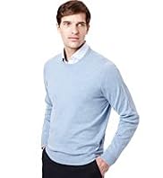 XXXL Collezione Cotton Rich Crew Neck Jumper with Cashmere