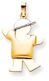 Boy With Cap Charm, Yellow/White Gold