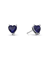 Genuine Sapphire 14kt White Gold Stud Earrings