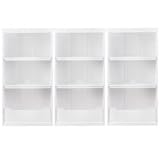 Kids Bookcases: Kids White Flat Top With Adjustable Shelves Bookcase, S/3 48" Wh Flat Top Bookcases