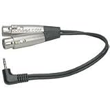Hosa 2' Right Angle Mini Stereo Male to 2 XLR Female Breakout Y-Cable